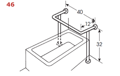 Tub Grab Bar - Wall to Floor Support