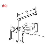 Wall to Floor Grab Bar with outrigger support