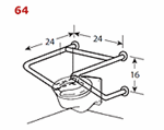 Straddle Grab Bar - 24" straight crosspiece