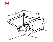 Straddle Grab Bar - with 24" straight crosspiece