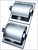 Double Toilet Paper Holder with Hinged Hood, vertical, bright polished