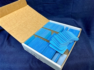 10-085-C  Blue Low Shrink Rubber Redi-Cuts Sold in 5 lb boxes