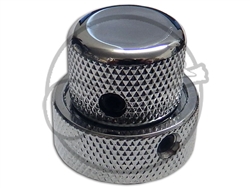 A chrome plated concentric knob