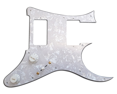 A Loaded White Pickguard suitable for IbanezÂ® RGÂ®