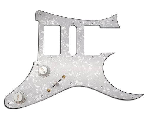 A Loaded White Pickguard suitable for IbanezÂ® RGÂ®