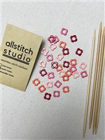 Allstitch Studio Small Flower Stitch Markers - Warm Tones