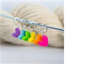 Blue Bird Makery:  Stitch Markers Neon Rainbow Hearts