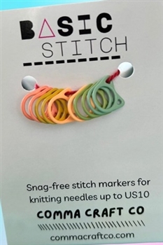Comma Craft Stitch Marker Set Cat Jumbo Green