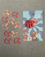 Comma Craft Stitch Marker Set Red & Orange Mushroom