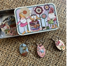 Emma Ball Crafting Gnomes Stitch Markers in Tin