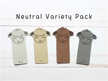 Fox and Pine Sheep Fold Over Tags - Neutral