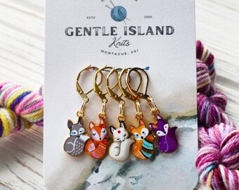 Gentle Island Knits Stitch Markers:  Delicate Foxes