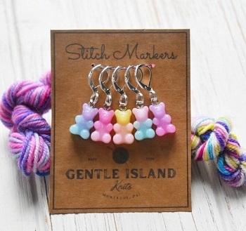 Gentle Island Knits Stitch Markers:  Gummy Bear Pastels