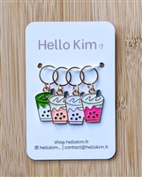 Hello Kim Stitch Markers: Bubble Tea