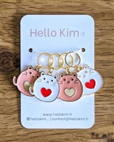 Hello Kim Stitch Markers: Heart Cats