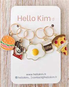 Hello Kim Stitch Markers: Junk Food