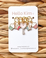 Hello Kim Stitch Markers: Pastel