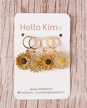 Hello Kim Stitch Markers: Sunflower