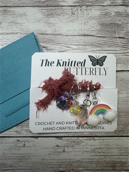 The Knitted Butterfly Stitch Markers:  Sparkly Rainbow