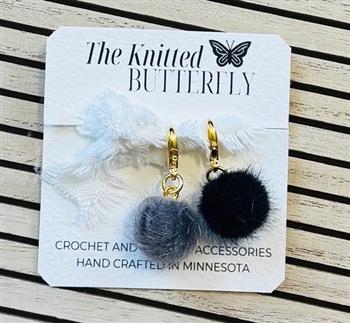 The Knitted Butterfly Stitch Markers:  Black Truffula