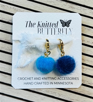 The Knitted Butterfly Stitch Markers:  Blue Truffula