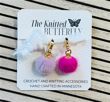 The Knitted Butterfly Stitch Markers:  Pink Truffula