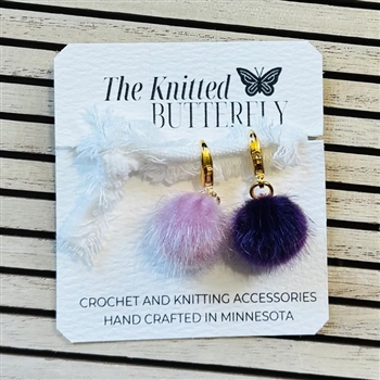 The Knitted Butterfly Stitch Markers:  Purple Truffula