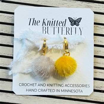 The Knitted Butterfly Stitch Markers:  Yellow Truffula