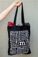 Malabrigo Tote Bag - Word Mix Black (Final Sale)