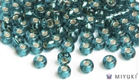 Miyuki 6/0 Glass Beads 2425 Silverlined Teal 30gr