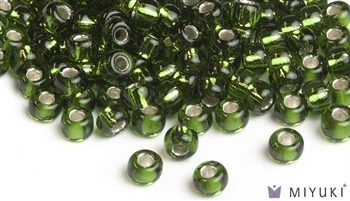 Miyuki 6/0 Glass Beads 26 Silverlined Moss Green 30gr
