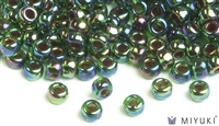 Miyuki 6/0 Glass Beads 344 Cobalt-lined Green AB 30gr