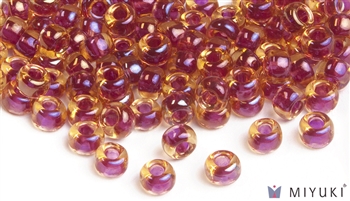 Miyuki 6/0 Glass Beads 363 Cranberry-lined Topaz AB 30gr