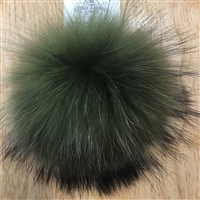 Raccoon Pom-Pom w/ Snap 067 Olive