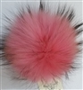 Raccoon Pom-Pom w/ Snap 069 Coral Pink w/ Black Tips