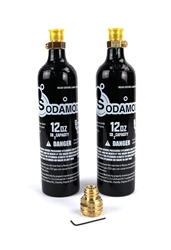 SodaMod Adapter and (2) High Quality Beverage Grade CO2 12oz Air Tank Combo Package