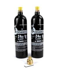 SodaMod Adapter and (2) High Quality Beverage Grade CO2 24oz Air Tank Combo Package