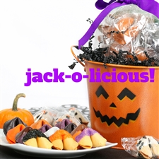 An assortment of spooktacular treats, fruit punch, black raspberry and pumpkin fortune cookies are a ghostly delight.