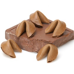 Chocolate Flavored fortune cookies - Custom fortune cookie messages included