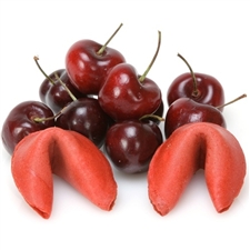 Gourmet fortune cookies in amazing cherry flavor - Personalized with your own fortune cookie messages inside.