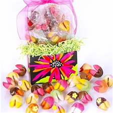 This delightful gift box of colored fortune cookies is perfect for mom! A bit of drama mixed with a whole lot of delight.