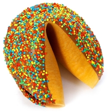 Classic Gigantic Fortune Cookie with bright confetti decoration.