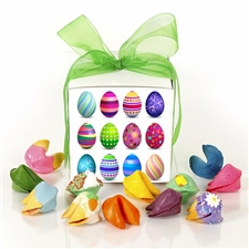 This Easter gift box of colored fortune cookies is perfect for your favorite easter bunny.