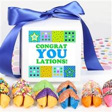 This delightful gift box of colored fortune cookies is perfect for just about anyone.