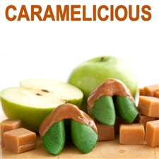 Caramel Apple Flavored Fortune Cookies Dipped in Caramel.