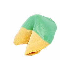Green Colored Chocolate Covered Fortune Cookies!