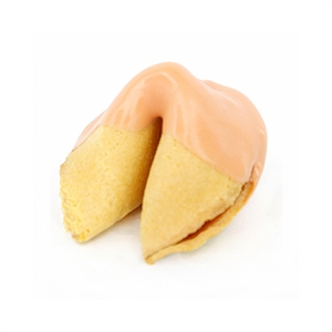 Light Orange Colored Chocolate Covered Fortune Cookies!