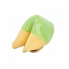 Medium Green Colored Chocolate Covered Fortune Cookies!