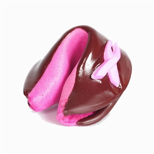 Each Junior Giant fortune cookie comes with your custom fortune inside. Chocolate covered and decorated with a breast cancer awareness ribbon, these fortune cookies make a big impression.