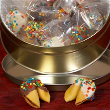 Happy Birthday Fortune Cookie Gift Tin, Chocolate Covered Fortune Cookies